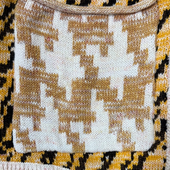 Pilcro by Anthropologie Cream and Brown Patterned Cardigan XS - Picture 4 of 7
